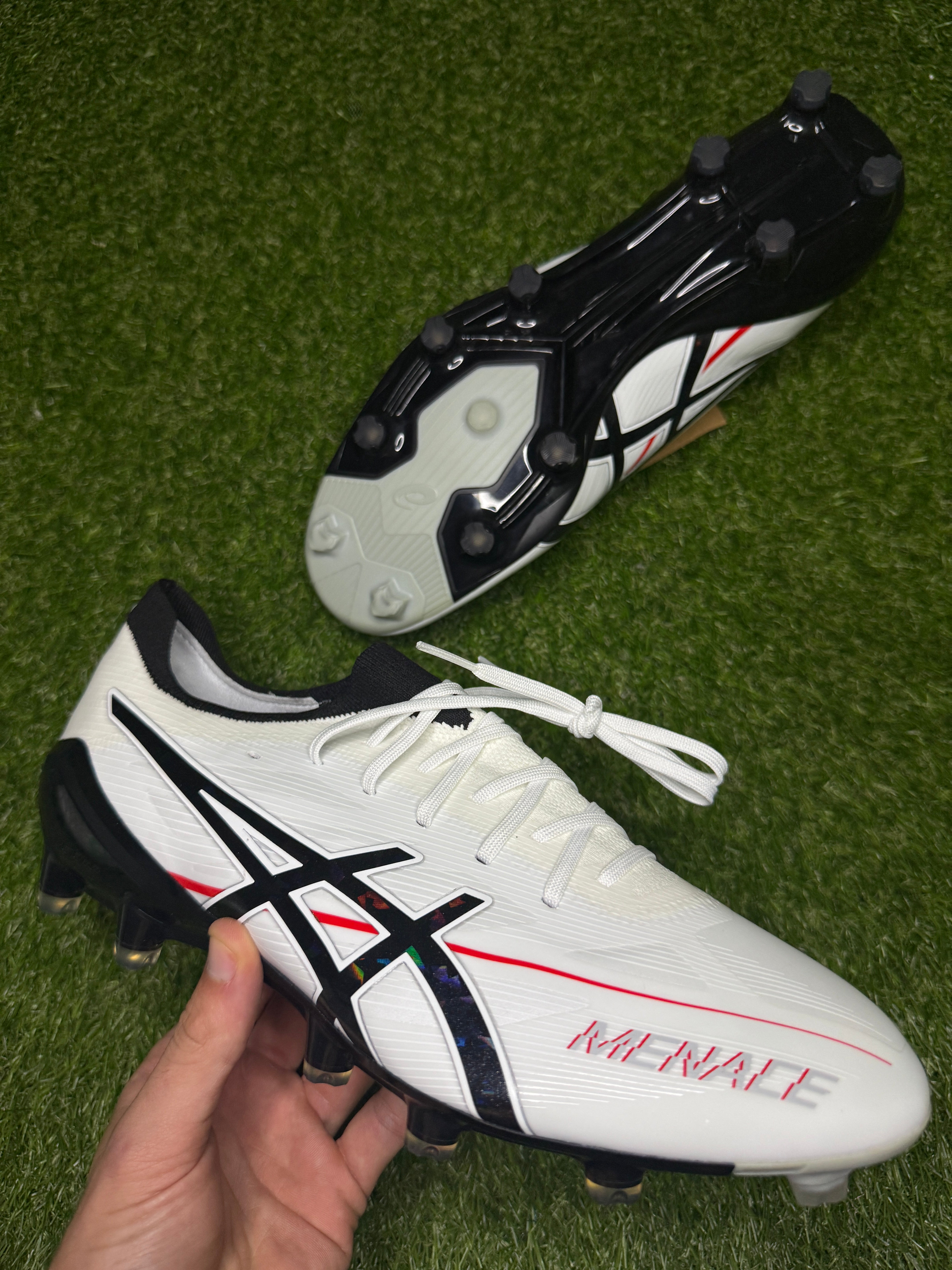 Asics Menace 5 FG 'White/Black' – Boot Locker NZ