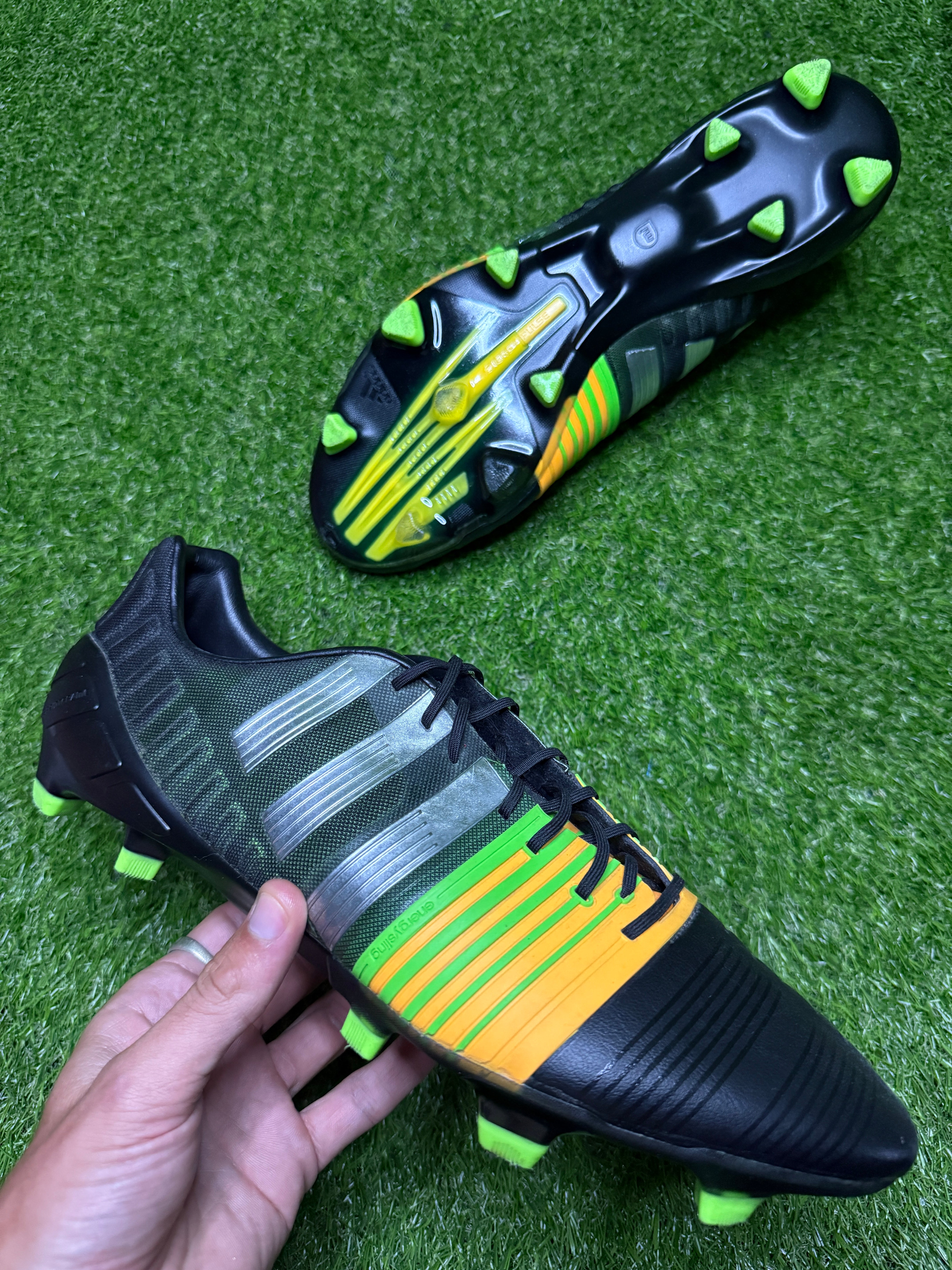Adidas Nitrocharge 1.0 FG 'Black/Green/Orange' – Boot Locker NZ