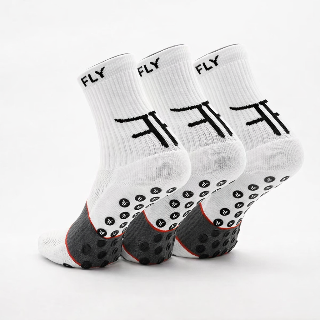 Fly Grip Socks Pack of 3 (White)